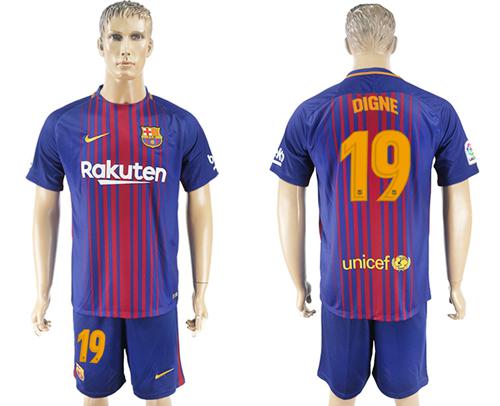 Barcelona #19 Digne Home Soccer Club Jersey - Click Image to Close